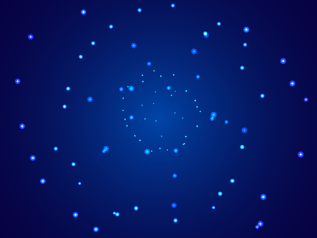 Starry sky map, random schematic bright stars on a blue backgroundのイラスト素材