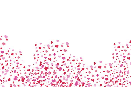 pink hearts in a random order on a pink backgroundの写真素材