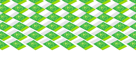 euro banknotes falling in a pile on white background, isometric, isolatedの写真素材