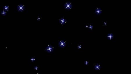 flashing stars, starry sky appear and disappear on a black backgroundの写真素材