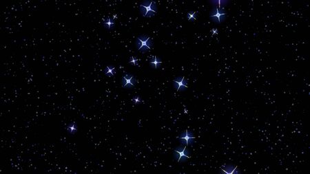 flashing stars, starry sky, appear and disappear on a black backgroundの写真素材