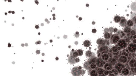 Coronavirus disease COVID-19 infection medical isolated.  pathogen respiratory influenza covid virus cells.の写真素材