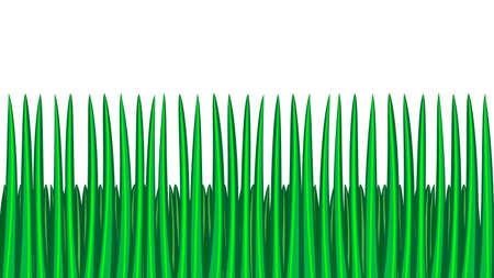 green grass seamless border, isolated over white illustrationのイラスト素材
