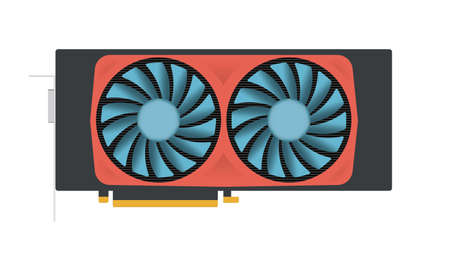 Video graphics card, cartoon illustrationの写真素材
