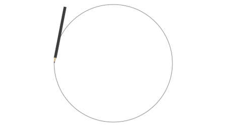 pencil draw a circle on a piece of paperの写真素材