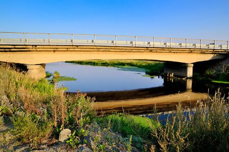 The bridge over the river Aramilka in Aramilの写真素材