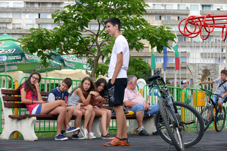 Bored youngsters during the summer vacation. Gabrovo, Bulgaria 04 July 2016のeditorial素材
