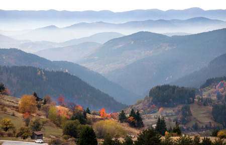 Autumn in the Rhodope Mountains, Bulgaria mountain scenery.の写真素材