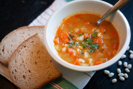 Bean soup with bread