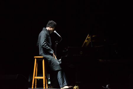 Benjamin Clementine performing in October Palace, Kiev, Ukraineのeditorial素材