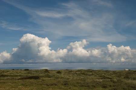 A coastal landscape on the Danish west coast near Rubjerg Knude lighthouse.の写真素材