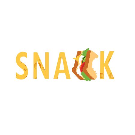 Snack Sandwich Typographyのイラスト素材