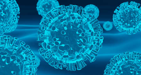 The coronavirus has mutated and the second strain is more aggressive than the original.3d rendering