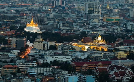 Beautyfull wat saket at night in Bangkok Thailand