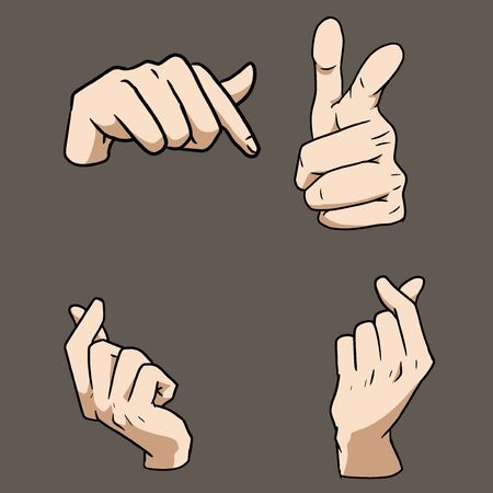 free hand pose vector setのイラスト素材
