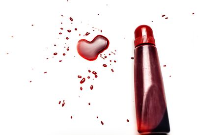 Blood tube for makeup. Halloween blood in vitro.の写真素材