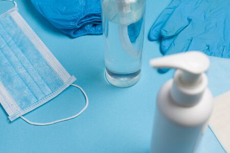 Medical health protection. The COVID-19 pandemic. Hygiene rules during the coronavirus epidemic. Background concept.の写真素材