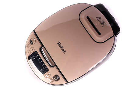 Zaporizhzhya, Ukraine - 07 September 2020: Tefal multicooker isolated on white background.のeditorial素材