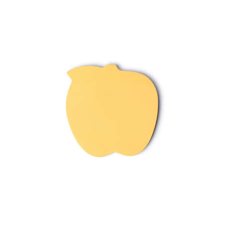 Block of colored note paper sticky stickers, object isolated on white background. Stack of notes. Top view. Orange on top.の写真素材