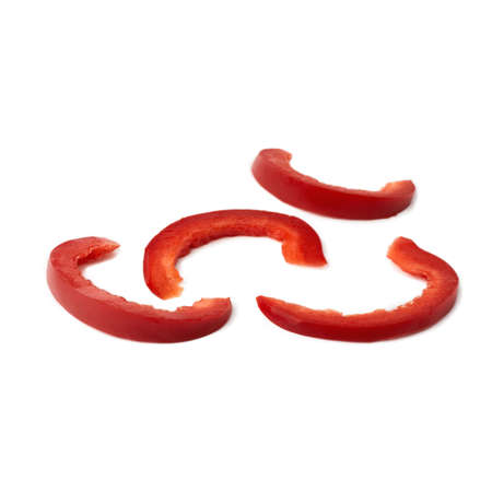 Sliced ââred bell pepper isolated on a white background.の写真素材