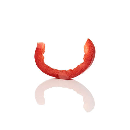 Sliced ââred bell pepper isolated on a white background.の写真素材