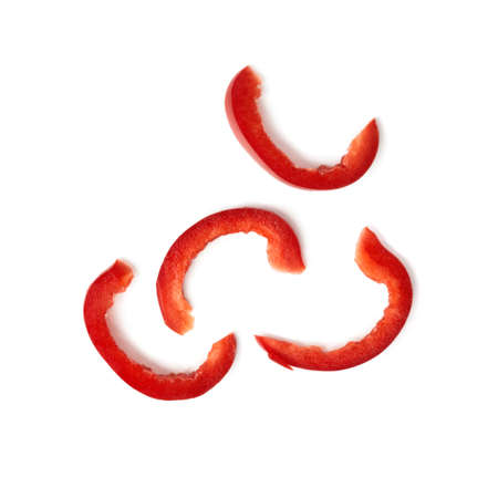 Sliced ââred bell pepper isolated on a white background.の写真素材