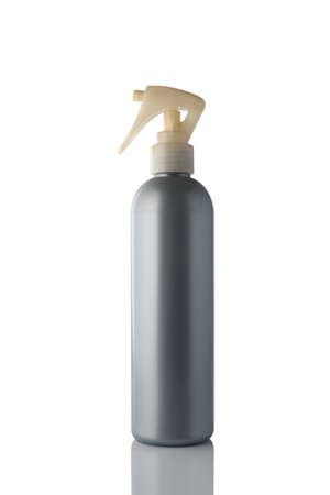 Gray color spray bottle isolated on white background.の写真素材