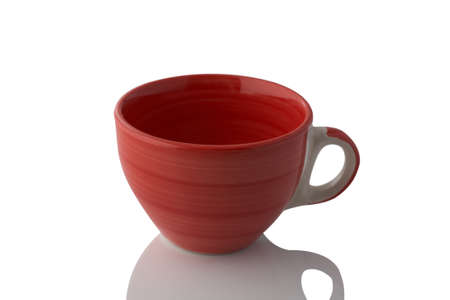 Red cup isolated on white background.の写真素材