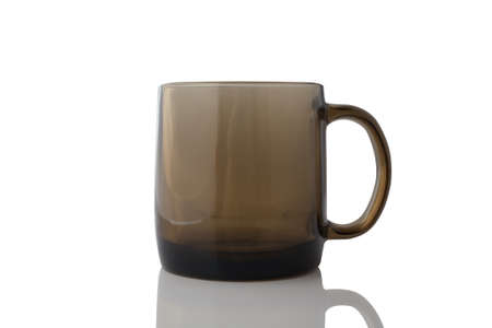 Glass cup isolated on white background.の写真素材
