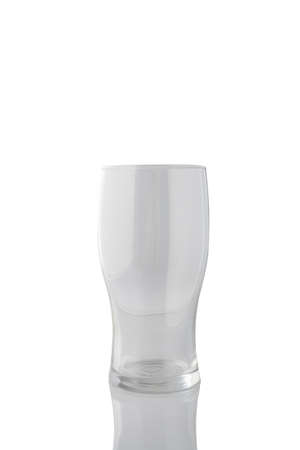 Empty beer glass transparent isolated on white background.の写真素材