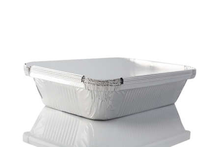 Foil boxes isolated on white background.の写真素材