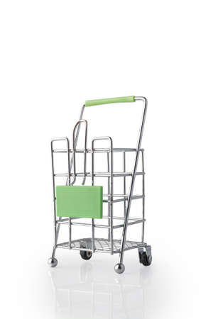 Empty cargo trolley isolated on white background.の写真素材
