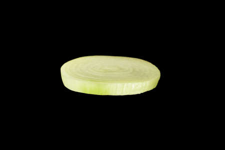 Onion ring slices isolated on white background ingredient.の写真素材