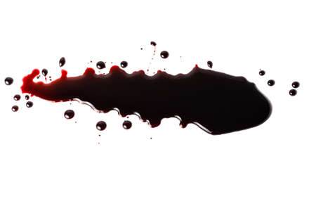 Bloody drops and drips isolated on white background.の写真素材