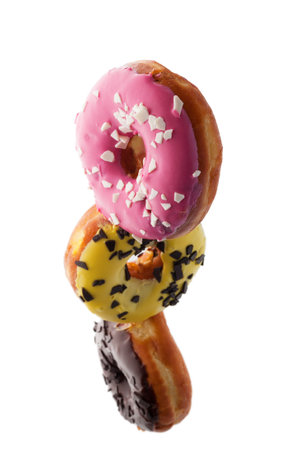 Donuts isolated on a white background.の写真素材