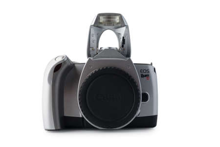 Zaporozhye, Ukraine May 3, 2021: Canon EOS Rebel Ti photo camera isolated on white background.のeditorial素材