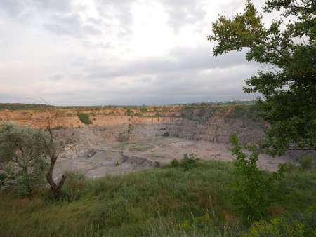 Stone quarry top view mining top view.の写真素材
