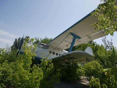 Old abandoned plane. The base of abandoned broken planes.の写真素材