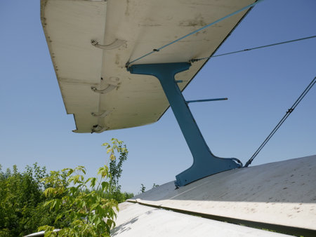 Old abandoned plane. The base of abandoned broken planes.