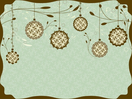 Vintage Christmas card with Christmas ballsのイラスト素材