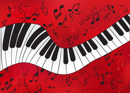 Abstact piano with scores on the backgroundのイラスト素材