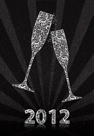 New Year's glasses made of laceの写真素材
