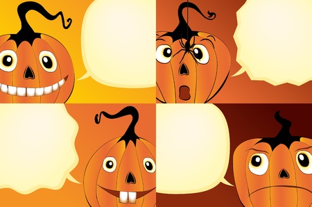 Halloween banners with speaking bubblesのイラスト素材