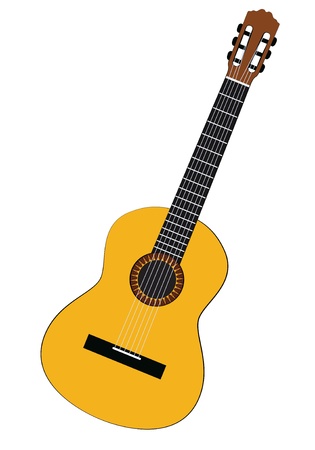 Vector guitar drawn on a white backgroundのイラスト素材