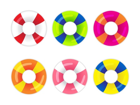 Collection of safety rings on a white backgroundのイラスト素材
