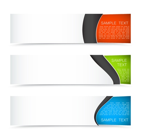 Set of colourful horizontal banners on a light backgroundのイラスト素材