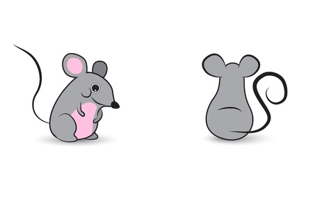 Cute mouses characters isolated on a white backgroundのイラスト素材