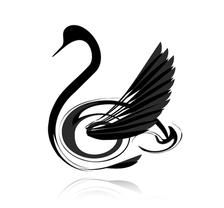 Abstract vector black swan isolated on white background
のイラスト素材