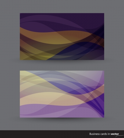 Two business cards in dark purple and yellow shadesのイラスト素材