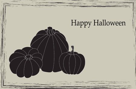 Elegant Halloween card with three pumpkinsのイラスト素材